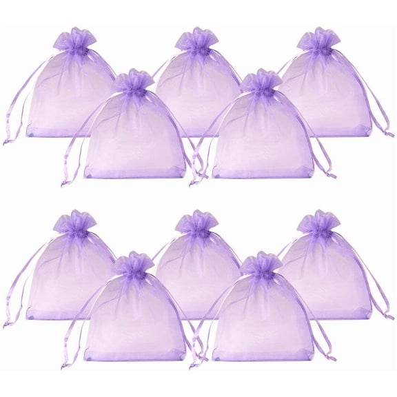 200pcs Rectangle Organza Gift Bags Organza Pouches for Potpourri Blue Violet 10x8cm