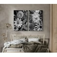 thumbnail image 2 of PixonSign Canvas Print Wall Art Daisies and Carnations Botanical Wilderness Photography Realism Contemporary Portrait Relax/Calm Dark Black and White for Living Room, Bedroom, Office - 16"x24"x2, 2 of 5