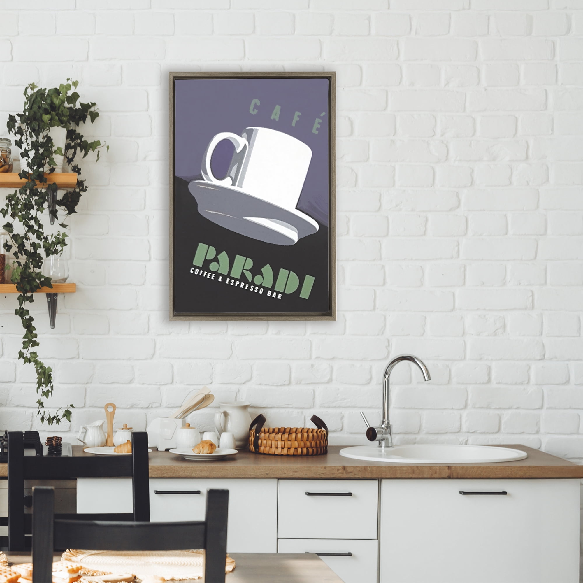 Stupell Industries Paradi Coffee & Espresso Brown Framed Floater Canvas Wall Art, design by Jadei Graphics