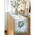 thumbnail image 2 of Summer Blue Sea Turtles Colorful Coral Table Runner 13x60in Non-Slip Cotton Linen Table Runners, Marine Life Dresser Scarves TableRunner for Dinner Kitchen Dining Wedding Party, 2 of 9