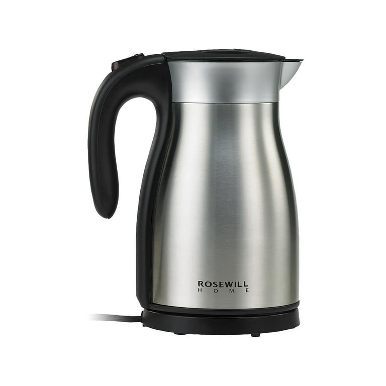 1.7 L Black Stainless Steel Electric Kettle with Double Wall