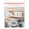 thumbnail image 4 of Cat Litter Box Enclosure for Multi Cats, 47.2" Hidden Cabinet with 4 Doors, Indoor Cat Washroom Furniture, Fits Most Litterboxes, Brown & White, 4 of 9