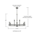 thumbnail image 5 of Capital Lighting 448791MB Fuller 9 Light 35" Wide Ring Chandelier - Black, 5 of 7