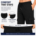 thumbnail image 3 of Women's 4-Pack Loose Fit Open Bottom Fleece Jogger Sweatpants with Velcro Cargo Pockets (S-5XL), 3 of 8