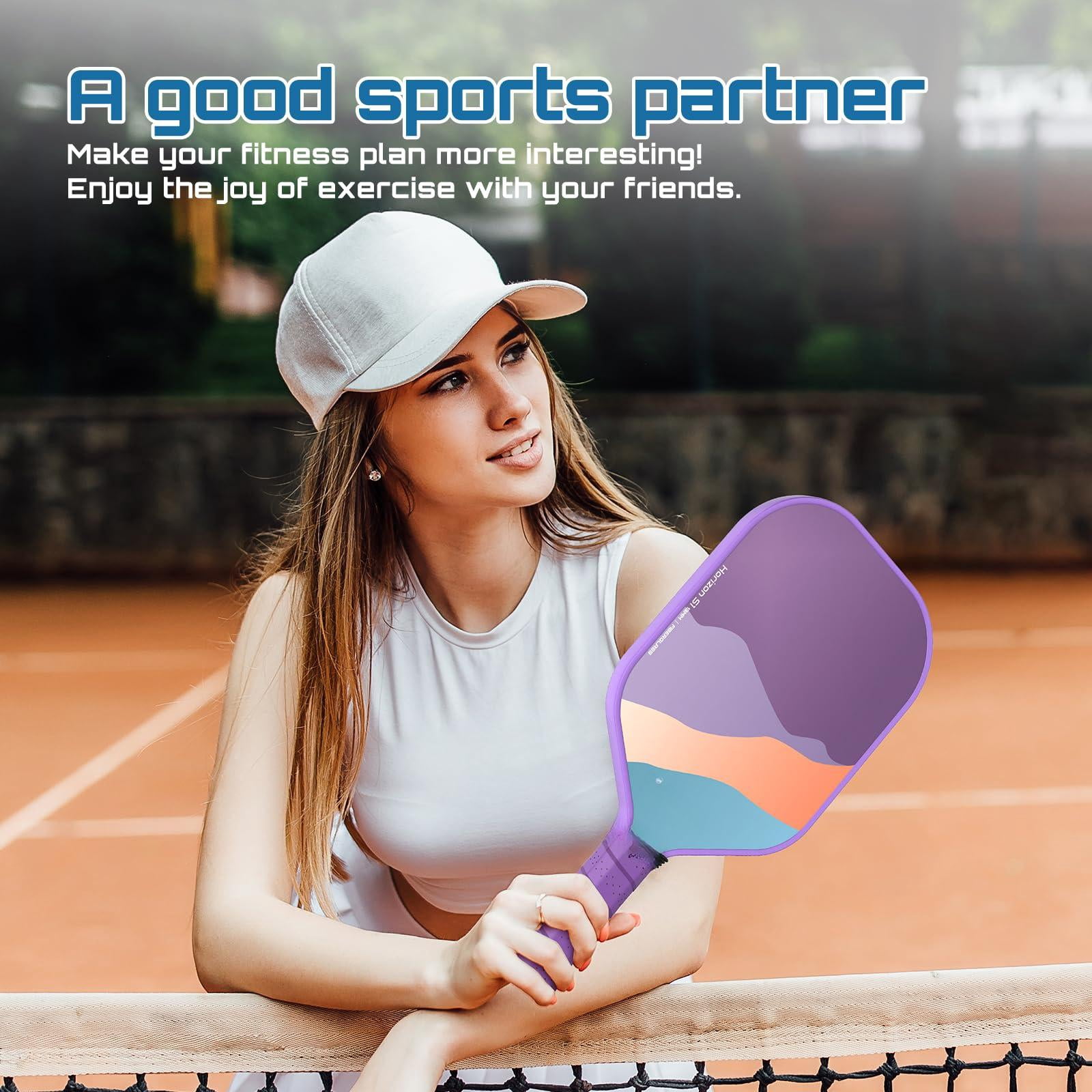 Pickleball Paddles Set Of 2  Lightweight Racket For Beginner Usapa Approved Fiberglass Surface With Non-slip Comfort Grip