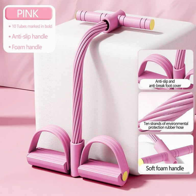 Sangle De Résistance Pedal Puller – 5 Tubes élastiques, 45 Kg Au Total, Poignées Mousse 62 Cm – Pour Abdos, Bras, Jambes – Débutants Et Confirmés