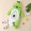 thumbnail image 2 of APEXFWDT Baby Girls Boys Bodysuit Clothes Cute Long Sleeve Button Hooded Avocado Romper Jumpsuits Spring Fall Cute Playsuit, 2 of 9