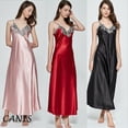 thumbnail image 3 of Seyurigaoka Elegant Women Sleepwear Nightgown Satin Silk Babydoll Lace Robes Sexy Night Sleep Dress, 3 of 7