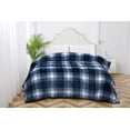 thumbnail image 3 of Chaps Plaid Silky Soft Flannel Fleece Regular Blanket Navy King, 3 of 3
