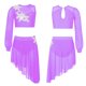 thumbnail image 1 of Kids Girls Sheer Mesh Lyrical Dance Outfit Ballet Tutu One Shoulder Long Sleeve Crop Top with Leotard Skirt Ballerina Dancewear12 Gong Bohan LED, 1 of 2