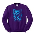 thumbnail image 2 of 3D Blue Skulls Trendy | Mens Fashion Crewneck Graphic Sweatshirt, Purple, X-Large, 2 of 4