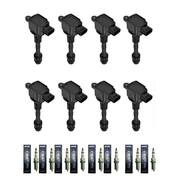 Set of 8 ISA Ignition Coil and 8 NGK Spark Plugs Compatible with 2004-2006 Infiniti QX56 5.6L V8 5552cc -ci Replacement for UF510