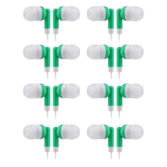 Cn-Outlet Auriculares Al Por Mayor Auriculares A Granel Paquete De 50 En Bolsas Individuales Para Iphone Android Reproductor De Mp3 Para Escuelas Bibliotecas Hospitales (Verde)