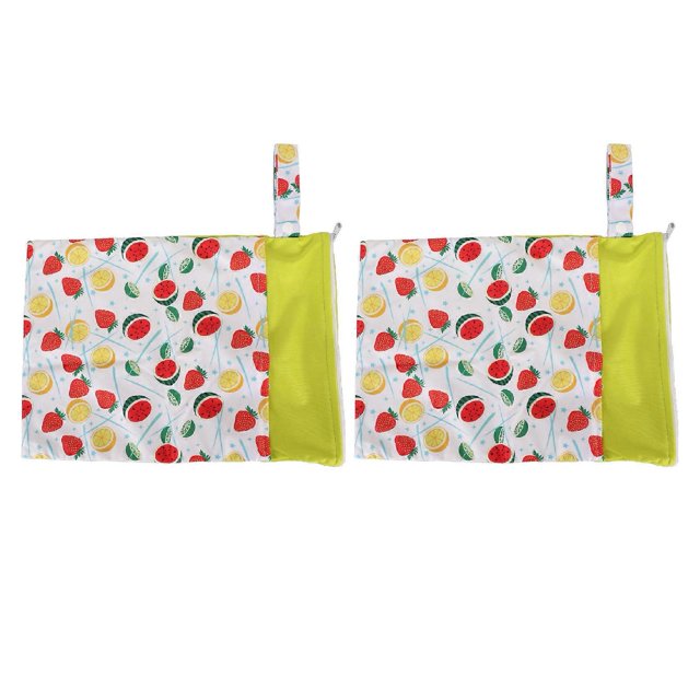Baby Cloth Diaper Wet Dry Bags with Two Zippered Pockets Leak Prevention Removable Handle Ashable Travel Bags 25 X 35cm G21