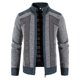 thumbnail image 2 of Suéter tipo cárdigan de punto para hombre, suéter grueso con forro polar para otoño e invierno, suéter con cuello alto y cremallera, 2 of 5