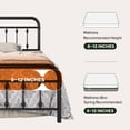 thumbnail image 3 of Einfach Queen Bed Frame, Metal Platform Bed with Vintage Headboard, No Box Spring Needed, Heavy Duty, Black, 3 of 7