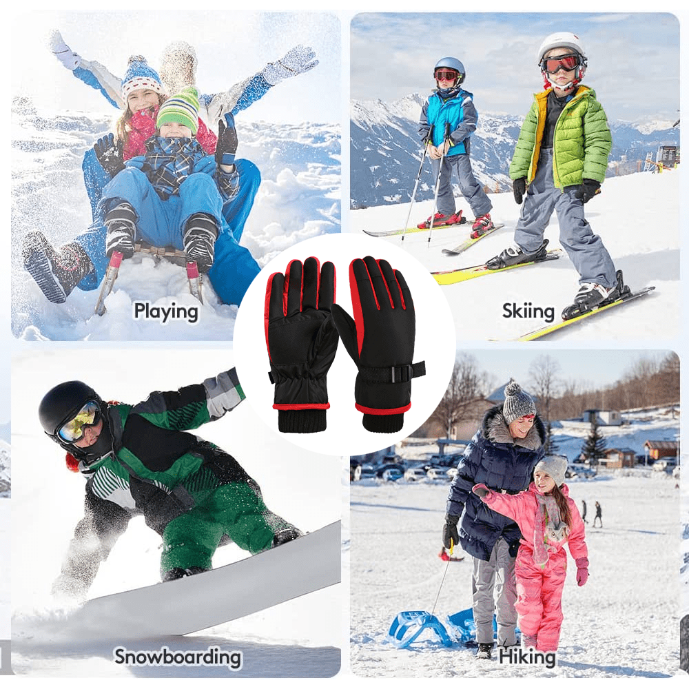 Gants d'hiver chauds coupe-vent imperméables en polaire antidérapante pour snowboard, motoneige, cyclisme, ski, type B-blanc2 S