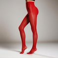thumbnail image 2 of Xijirk Womens High Waist Full Length Pantyhose Soft Stretchy Hosiery for Home All Season Daily Wear,Red,One Size, 2 of 5