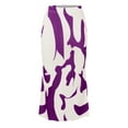 thumbnail image 5 of JIANJIA Womens Skirts Autumn Winter Color Block Print High Waist A Line Skirt Outwear, 5 of 5
