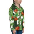 thumbnail image 5 of Kdxio Palm Leaves And Tropical Flowers Pattern Kids Boys Girls Zip Up Hoodie 3D Printed Hooded Sweatshirt Hoody Coat with Pocket 7-12 Y-Medium, 5 of 6