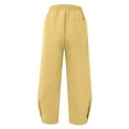 thumbnail image 5 of Tittly Wide Leg Sweatpants Women Harem Pants Women Womens Casual Solid Color Loose Pockets Elastic Belt Waist Pants Long Trousers Cotton Pants for Women Pantalones Para Mujer Yellow XXL, 5 of 5