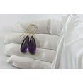 thumbnail image 5 of 14k Yellow Gold Filled Purple Simulated Amethyst Earrings Smooth Cut Rounded Long Teardrops Simple Dangle for Adult Women, 5 of 5