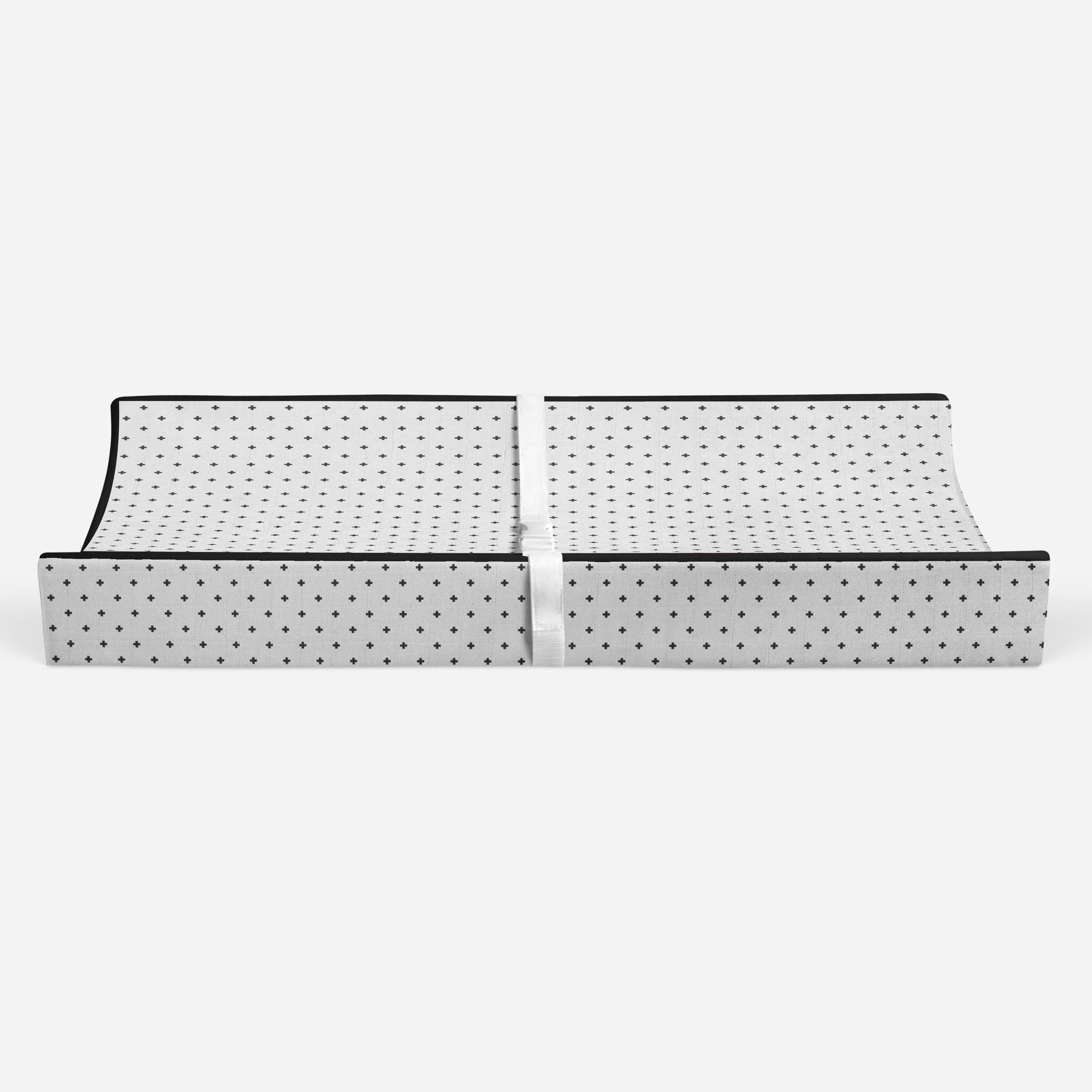 Plus Jacks Black Quilted Muslin Changing Pad Cover