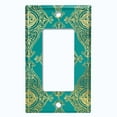 thumbnail image 5 of Metal Light Switch Plate Cover Elegant Green Yellow Damask DAM087, 5 of 13