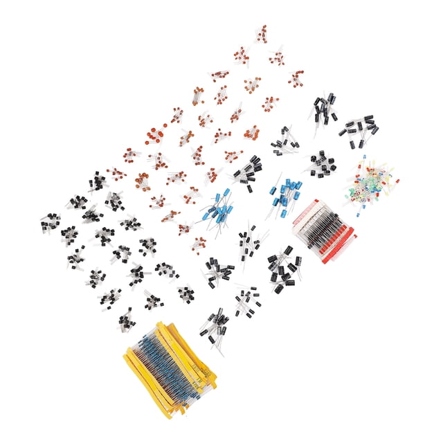 Kit de componentes electrónicos, juego de 1400 piezas de componentes electrónicos de bricolaje, kit de transistores de resistencia de condensador, funcionalidad inteligente