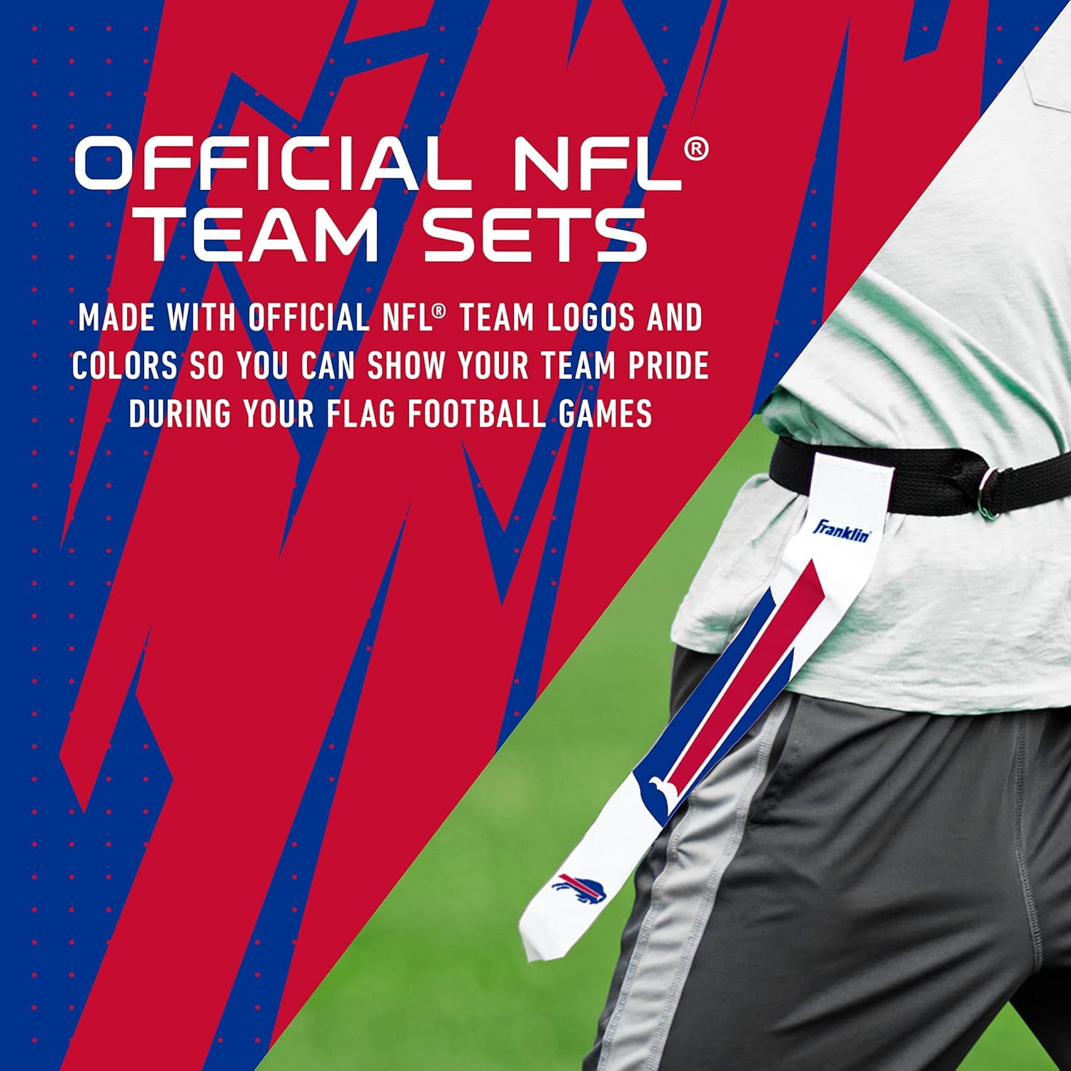 Franklin Sports NFL Buffalo Bills Youth Flag Football Set