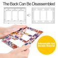 thumbnail image 4 of Yayeee Rocker Switch Wall Plate 3-Gang 6.5"x4.6" Home Decorative Outlet Cover, Colorful Flowers Pattern, 4 of 6
