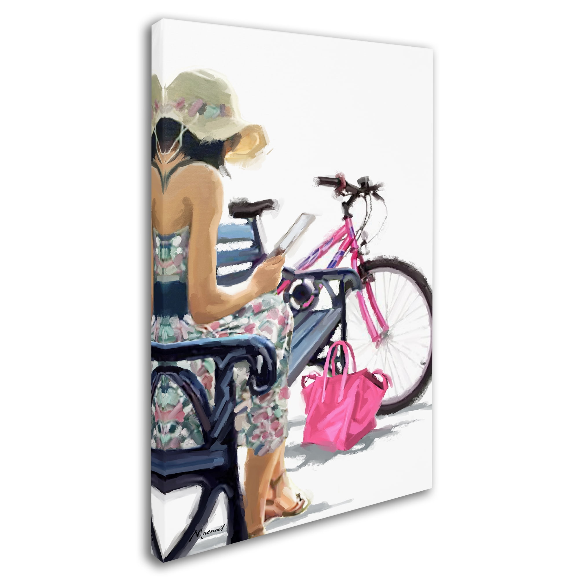 Trademark Fine Art 'Woman on iPad' Canvas Art by The Macneil Studio