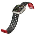 thumbnail image 7 of Magnetic Sport Band for Apple Watch Ultra 2/1 49mm 45mm 44mm 42mm, Soft Silicone Wristband Breathable Wide Strap with Magnetic Clousure for iWatch Series 9 8 7 6 5 4 SE 3 2 1, Black+Red, 7 of 7