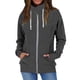 thumbnail image 1 of Mujeres cordón zip up sudadera manga larga stand collar chaqueta Outwear con bolsillo para las mujeres trabajo gris oscuro XL, 1 of 4