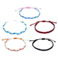 thumbnail image 1 of 5 pulseras para mujer tejidas para parejas, pulseras de arcoíris, pulsera ajustable para cama de niña para mujer, 1 of 5