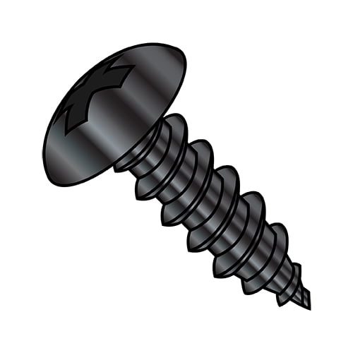 10-12X3/4 Phillips Full Contour Truss Self Tapping Screw Type A Fully Thread Black Zinc (Pack Qty 6,000) BC-1012APTBZ
