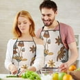 thumbnail image 5 of Brown Mushroom Flower Light Pattern Apron-Garden Aprons for Women with Pockets-Cotton Linen Waterproof Kitchen Cooking Gardening Aprons Adjustable for Kitchen,Cooking,BBQ and Salon 33x27 Inch, 5 of 7