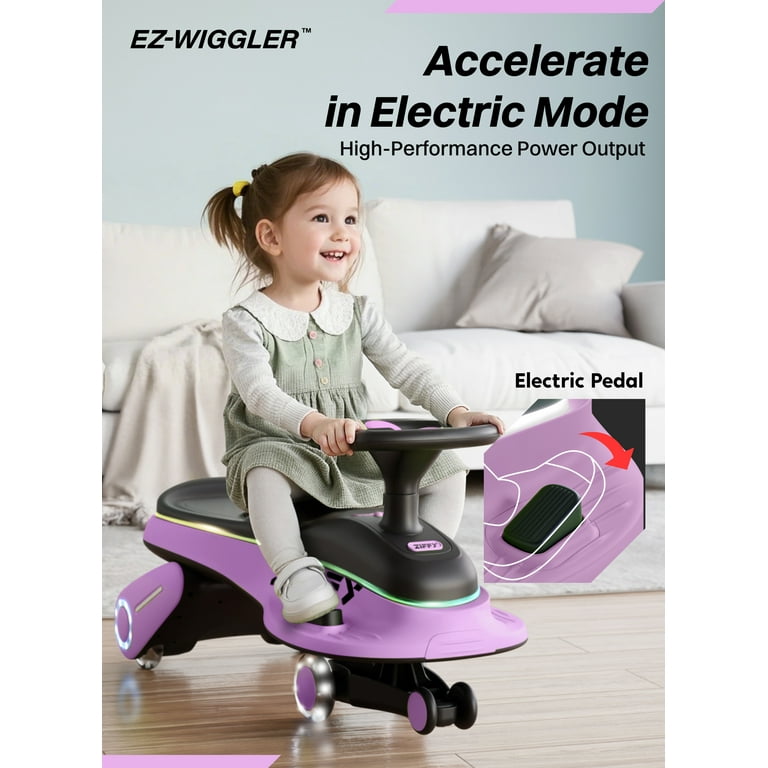 ZIFFY 45W 5.5A Light-Up Electric Wiggle Car for Kids, Rechargeable