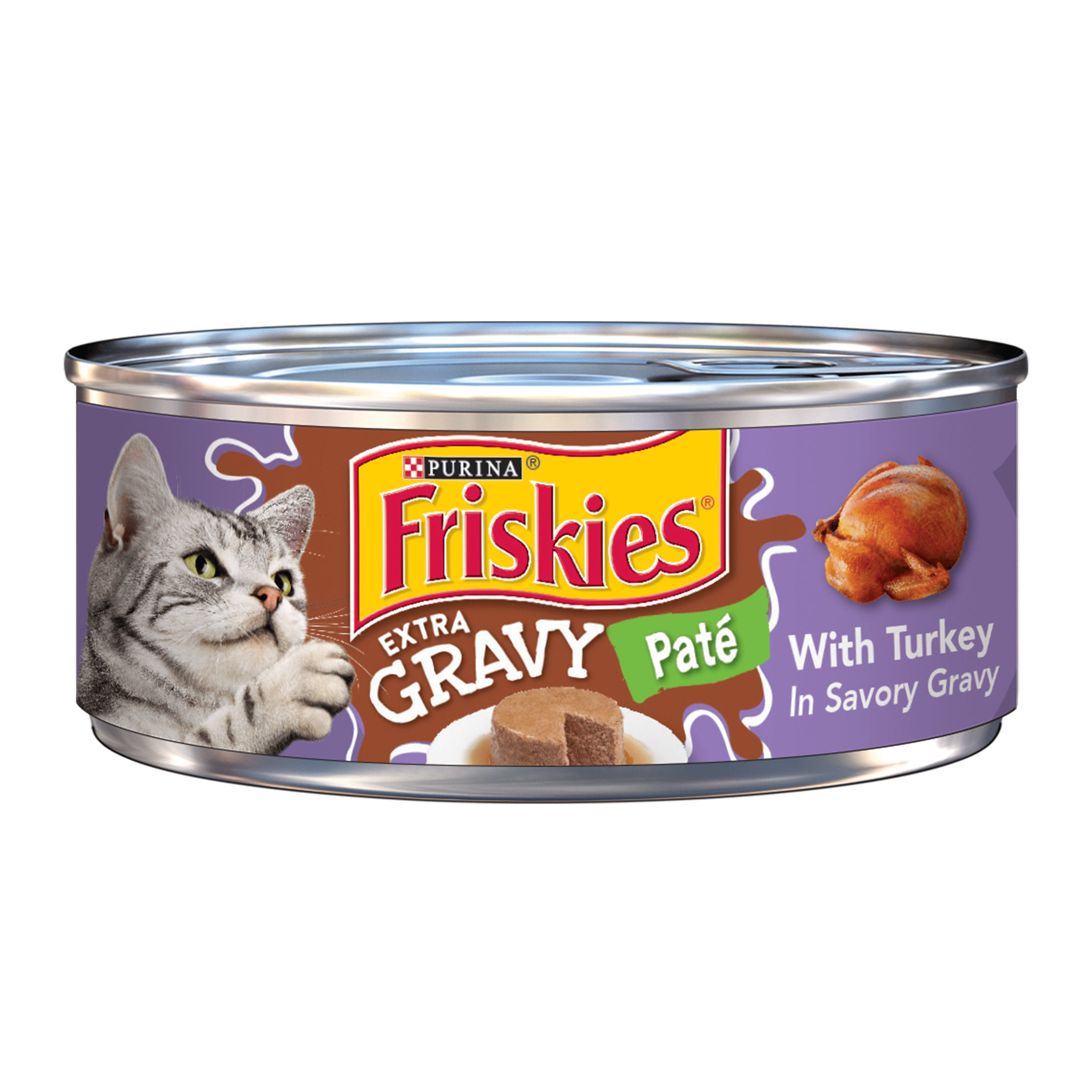 Friskies Extra Gravy Pate With Turkey in Savory Gravy Canned Cat Food