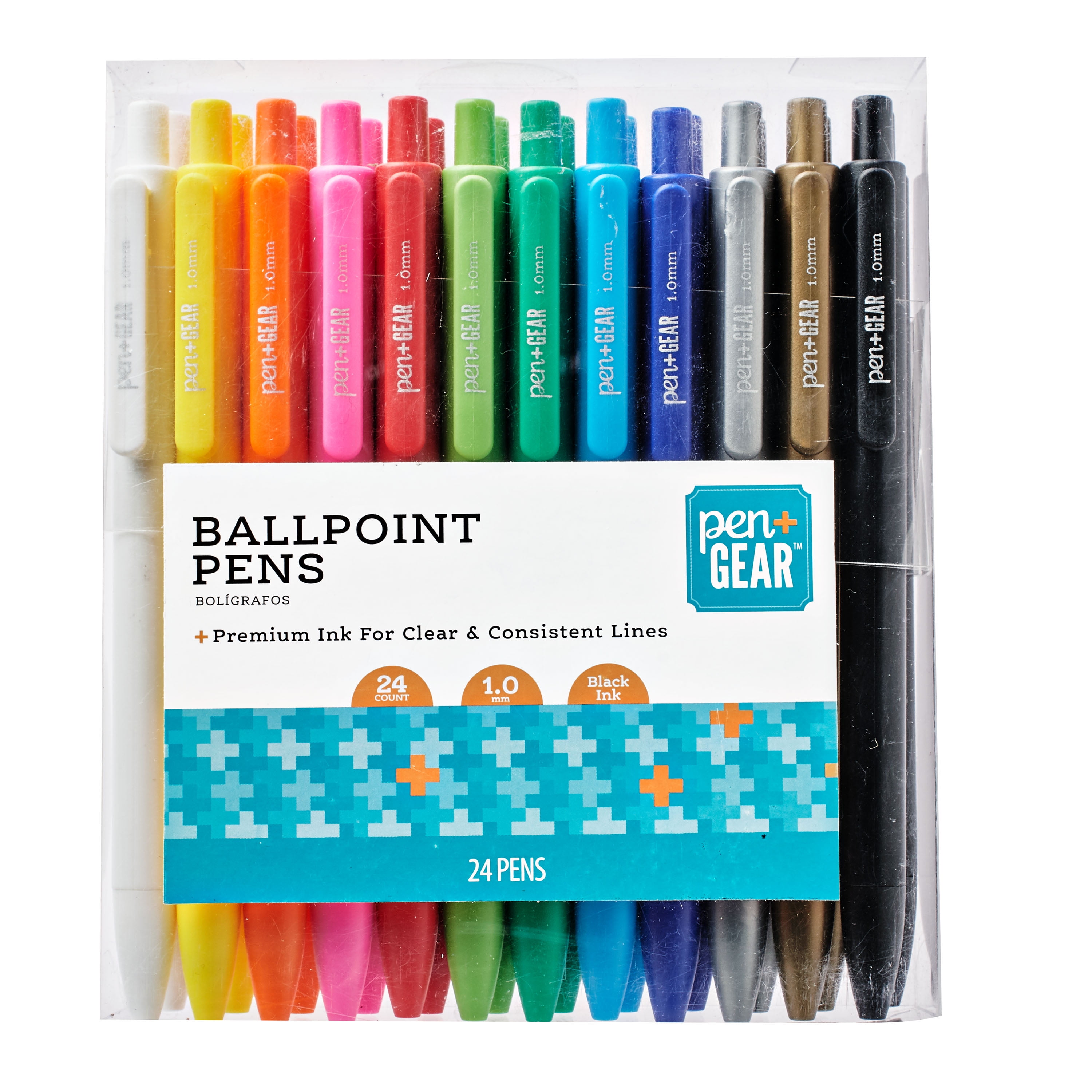 Pen + Gear Retractable Ballpoint Pens, Black Ink, 24 Count - Walmart