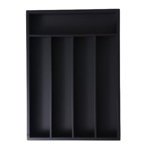 Better Homes & Gardens Black Bamboo Silverware Organizer, 13.98in D x 10.04in W x 1.97in H