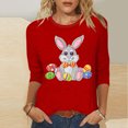 thumbnail image 2 of Camisetas Casuales de las Mujeres Impresas 3/4 Manga Cuello Redondo Blusa, Moda Ligera Superior para el Hogar Y el Uso Diario, Cómoda Imitación de la Tela Del Estante, 2 of 7