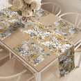 thumbnail image 2 of Ambesonne Floral Table Runner & Placemats, Hibiscus Exotic Beach, Placemat 4 pcs + Runner 12"x72", Charcoal Grey Marigold, 2 of 2