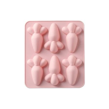 

Cake Molds 6-Cavity Carrot Silicone Mold Cake Decorating Tool Cupcake Dessert Chocolate Fondant Mold (Pink)