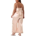thumbnail image 4 of DARING DIVA Women's Plus Satin Pajama Sets Sleepwear Cami Top and Pants 4X Champagne, 4 of 6