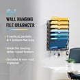 thumbnail image 2 of 7-Tier Wall File Holder Organizer with Hooks, Mesh Hanging File Organizer, Mail Organizer Wall Mounted for Papers, Folders, Office Magazine Rack, Assembly Needed, Black, 2 of 7
