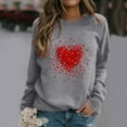thumbnail image 3 of Baberdicy Sweatshirt for Women Valentine'S Day Women's Sweatshirt Crew Neck Red Heart Print Long Sleeve Casual Tops Pullover Sweaters for Women Grey, 3 of 4