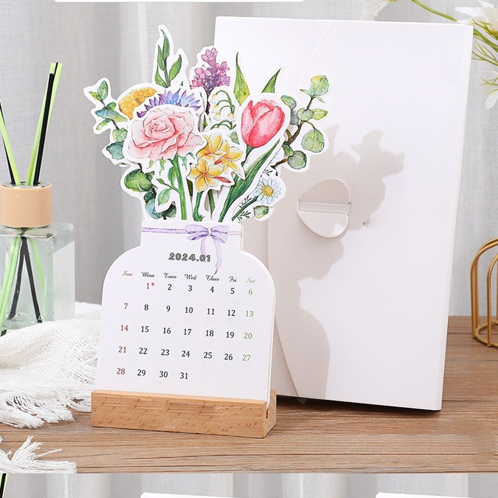 WalGRHFR Desk Calendar 2024 Cartoon Card Vase Shape Calendar Fresh And   79abfad3 3e58 4145 A67b Dd6ec3933dde.05cb75cfd689c2846a6a84c1a64bb05d 