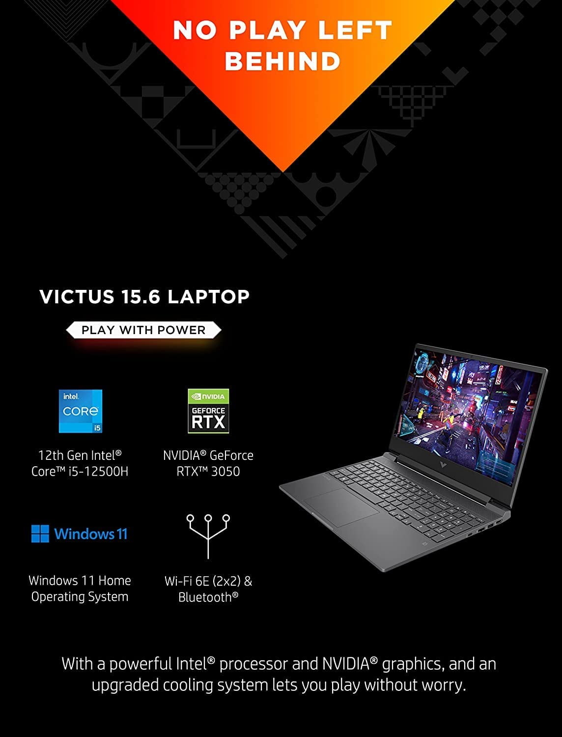 HP Victus 15.6'' Gamer Laptop, 12th Gen Intel i5, 32GB RAM, 2TB
