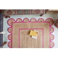thumbnail image 5 of Area Rug Natural Jute Hand Braided Rug Pink Scalloped Runner, 5 of 8